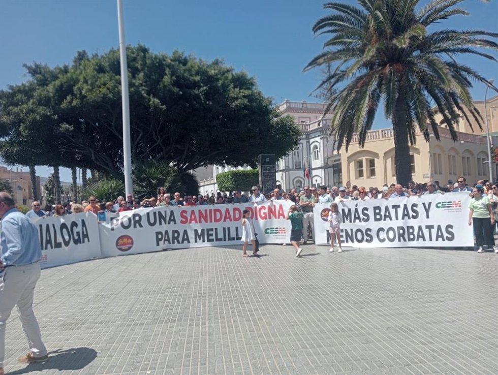 Archivo - Concentración por la mejora de la sanidad en Melilla