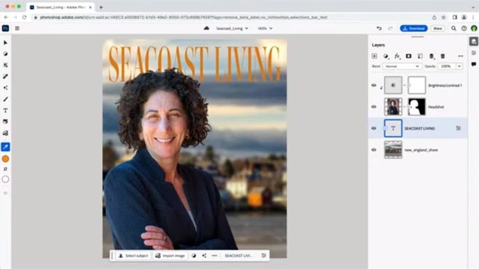 La versión web de Photoshop.