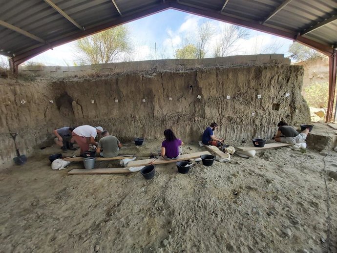 Treballs d'excavació al barranc de la Boella (Tarragona)