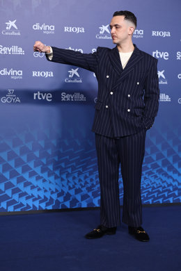 Archivo - El cantante C Tangana posa en la alfombra roja previa a la gala de la 37 edición de los Premios Goya, en el Palacio de Congresos y Exposiciones FIBES, a 11 de febrero de 2023, en Sevilla, Andalucía (España). La Academia celebra la calidad del 