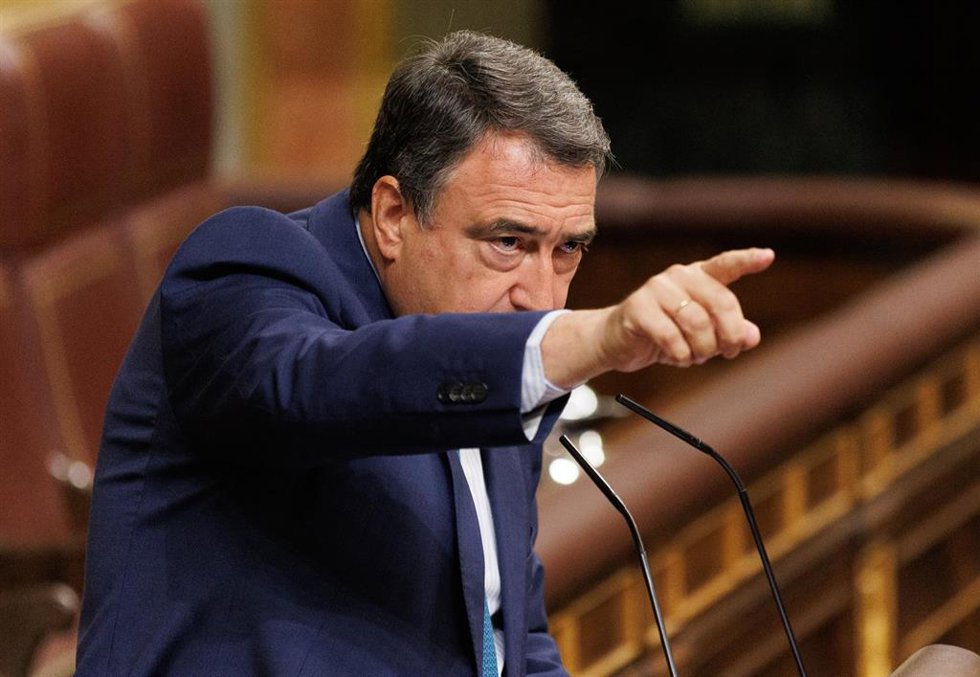 El portavoz del PNV en el Congreso, Aitor Esteban,en el debate de investidura