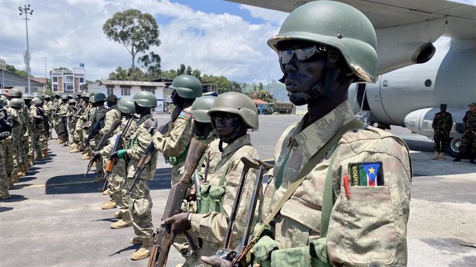 Archivo - Contingente regional sursudanés en Goma, República Democrática del Congo