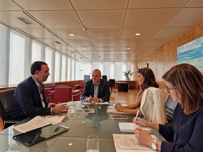 El conseller de Empresa, Empleo y Energía, Alejandro Sáenz de San Pedro, reunido con el presidente del Consell de Ibiza, Vicent Marí.