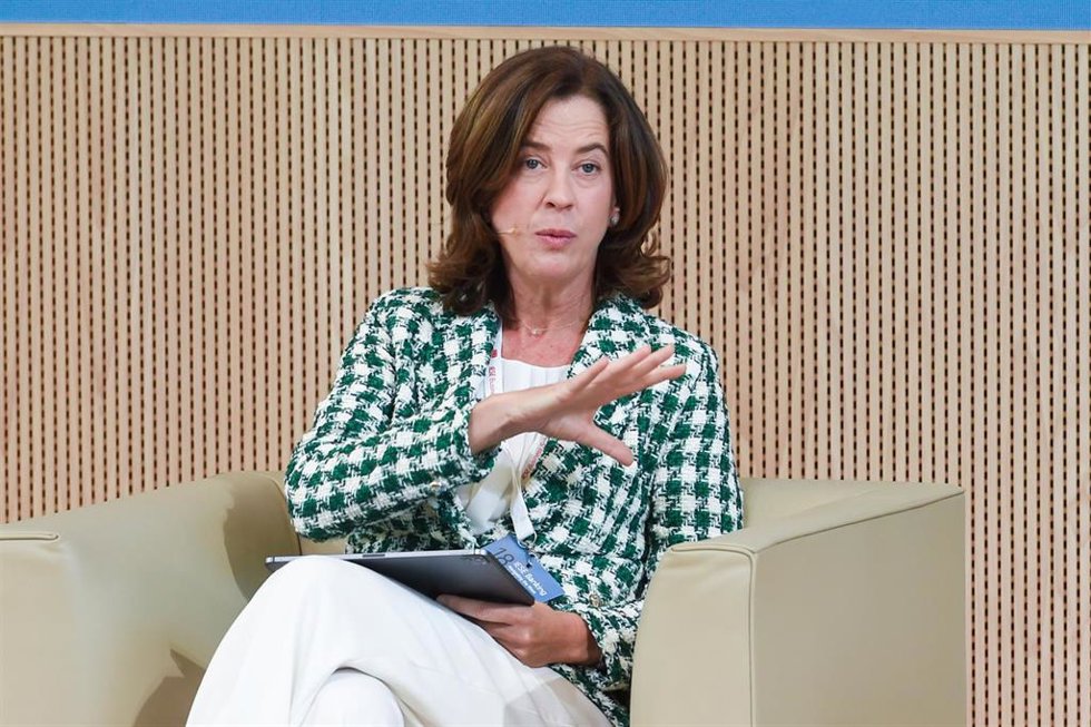 Archivo - La presidenta de la Asociación Española de Banca (AEB), Alejandra Kindelán, durante la segunda jornada del 18 encuentro del sector bancario, a 17 de mayo de 2023, en Madrid (España).