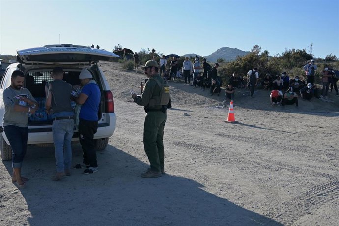 Imagen de archivo de migrantes a su llegada  la frontera de México.