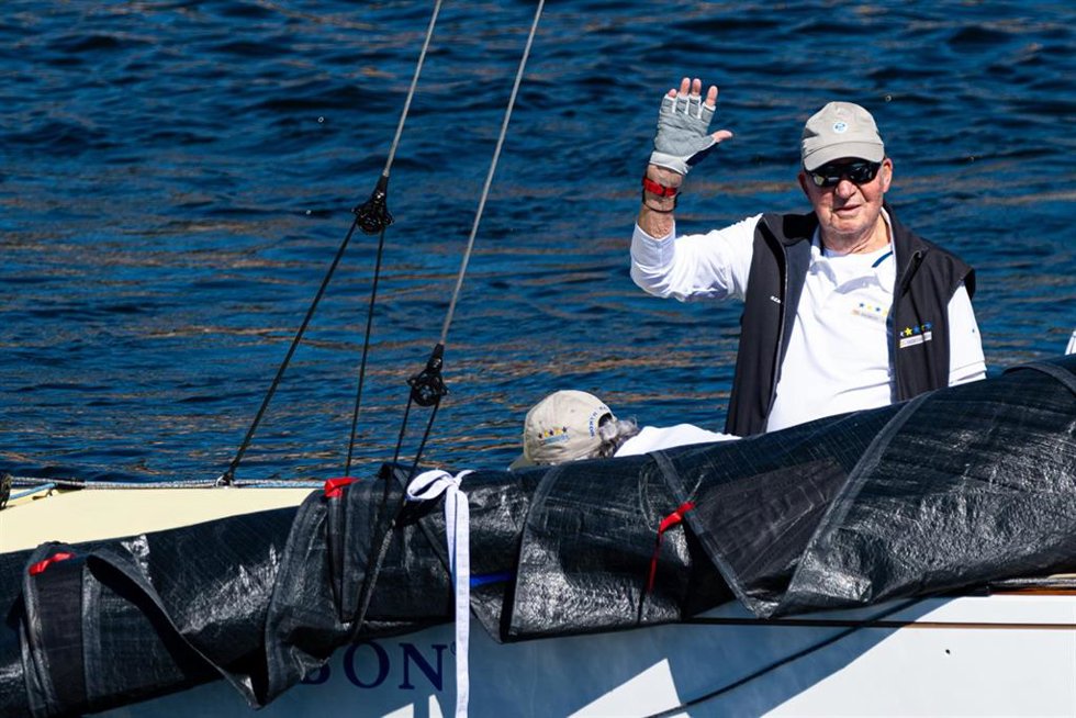 Juan Carlos I en el primer día de regata en Sanxenxo (Pontevedra), 29 de septiembre de 2023.