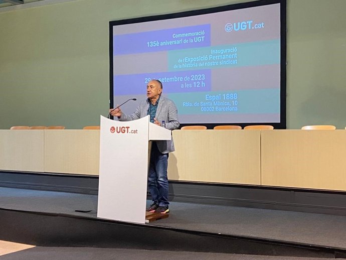 El secretario general de UGT, Pepe Álvarez, durante su intervención