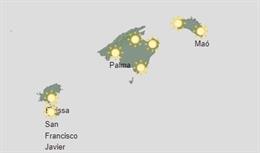 Mapa de la predicción meteorológica para hoy sábado, 30 de septiembre, en Baleares