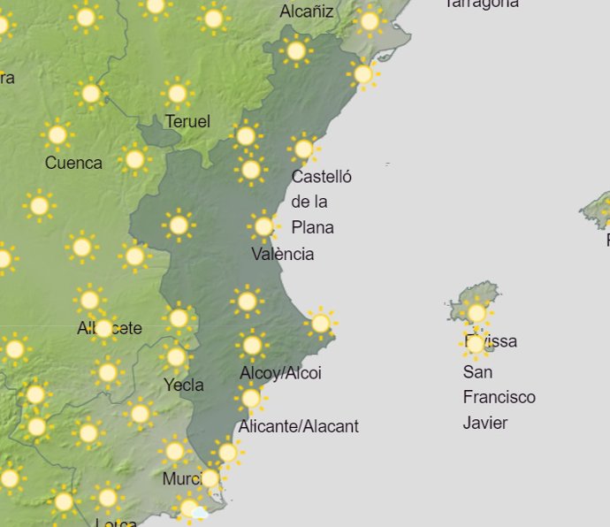 Predicción meteorológica para el sábado 30 de septiembre