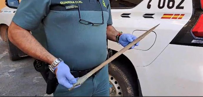 Imagen de la espada tartesia recuperada en Coria del Río