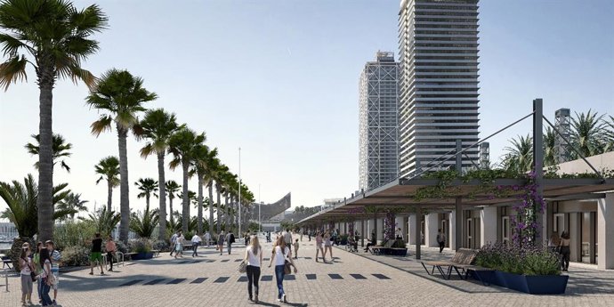 Imagen generada de la transformación del Port Olímpic