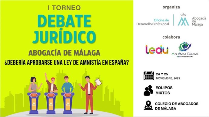 Cartel del Torneo de Debate Jurídico de la Abogacía de Málaga.