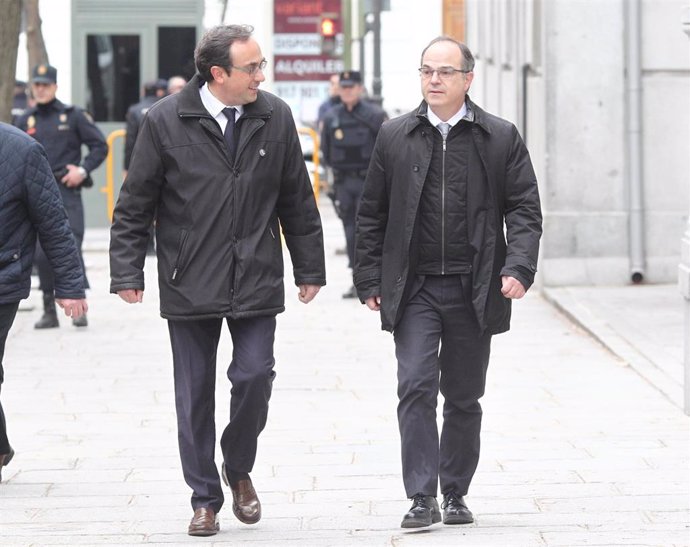 Archivo - Josep Rull y Jordi Turull llegan al Supremo por la vista del procés