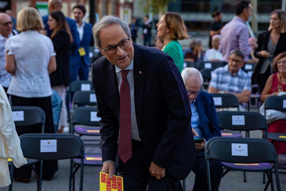 Archivo - El expresidente de la Generalitat, Quim Torra, durante la entrega de las Medalles d'Or de la Generalitat, en la Plaza Margarida Xirgu, a 7 de septiembre de 2023, en Barcelona, Catalunya (España)