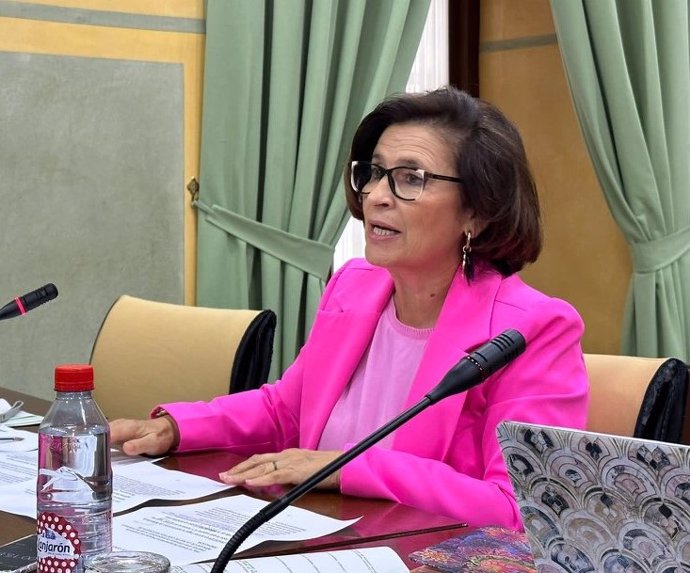 La diputada popular Lola Martín, en rueda de prensa.