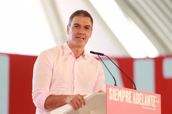 El presidente del Gobierno de España en funciones y secretario general del PSOE, Pedro Sánchez. 