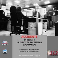 Un fallecido en un accidente en la SA-325 en La Fuente de San Esteban