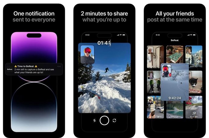 Interfaz de BeReal en iOS