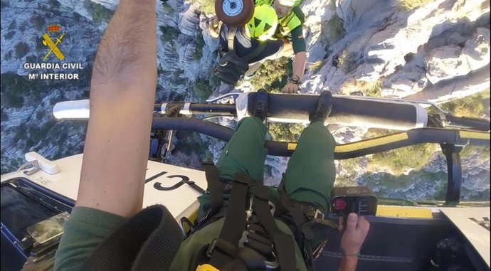 Imagen del rescate del senderista perdido en Escorca.