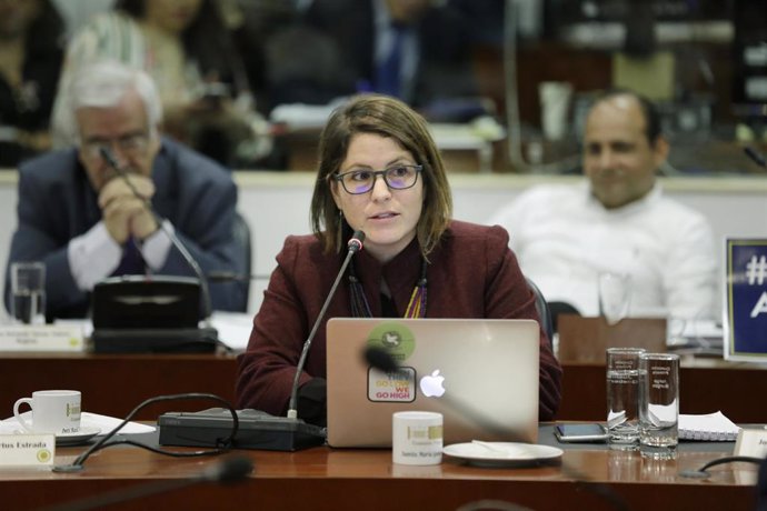 Bogotá. 03 de Diciembre del 2019. La Comisión Primera de la Cámara adelantó este martes un debate sobre el funcionamiento del Esmad. En la foto: Juanita Goebertus  (Colprensa - Sergio Acero)