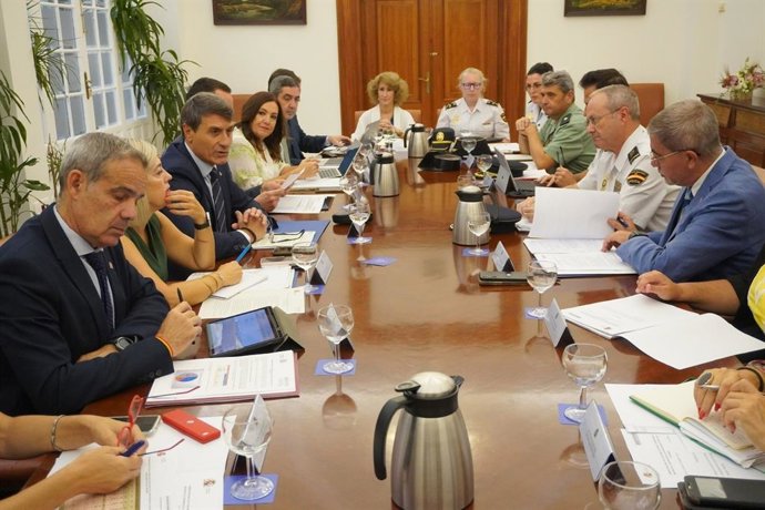 El subdelegado accidental del Gobierno en Málaga, Juan Pedro Carnero, en la reunión de la Comisión Regional del Plan Director