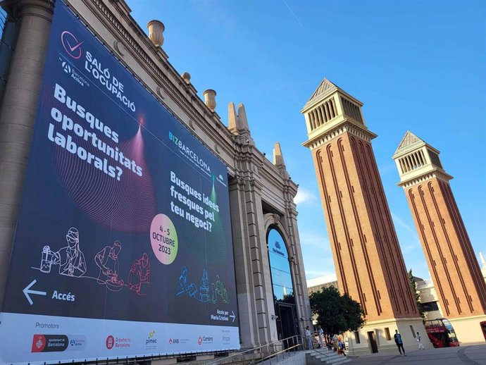 Entrada del BizBarcelona y el Saló de l'Ocupació.