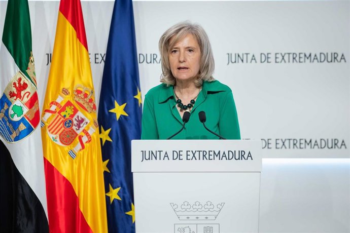 La portavoz de la Junta, Victoria Bazaga, en rueda de prensa, en una imagen de archivo.