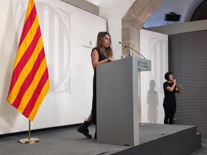 La portavoz del Govern, Patrícia Plaja, en rueda de prensa tras el Consell Executiu.