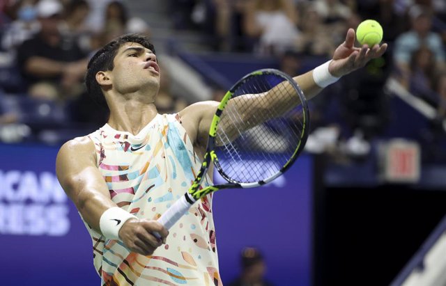 Archivo - Carlos Alcaraz of Spain during day 2 of the 2023 US Open Tennis Championships, Grand Slam tennis tournament on August 29, 2023 at USTA Billie Jean King National Tennis Center in New York, United States - Photo Jean Catuffe / DPPI