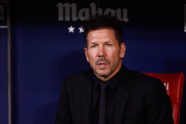 Diego Pablo Simeone, head coach of Atletico de Madrid, looks on during the spanish league, La Liga EA Sports, football match played between Atletico de Madrid and Real Madrid at Civitas Metropolitano stadium on September 24, 2023, in Madrid, Spain.