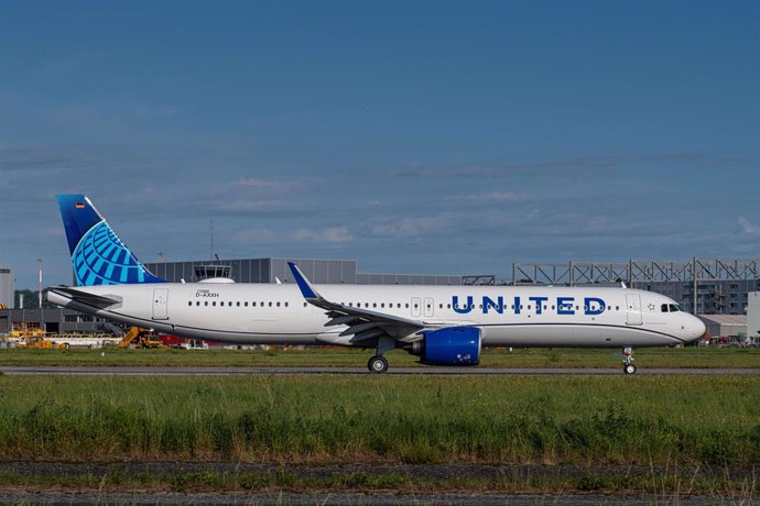 El primer A321neo de United durante un test de vuelo realizado en septiembre