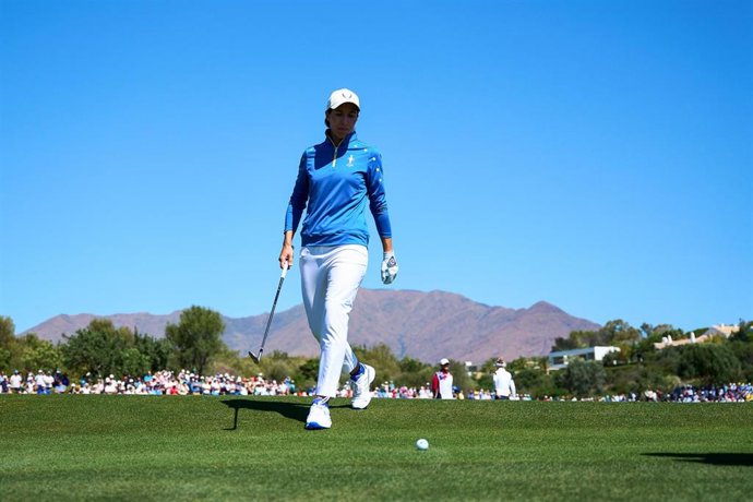 La golfista española Carlota Ciganda durante la Solheim Cup 2023