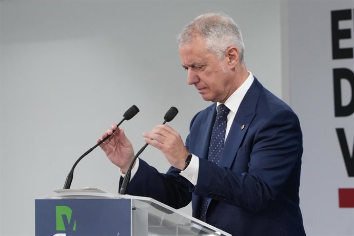 El Lehendakari, Iñigo Urkullu, participa en un desayuno de El Diario Vasco, a 4 de octubre de 2023, en San Sebastián, Gipuzkoa, El foro se desarrolla bajo el título Encuentro con el Lehendakari'.