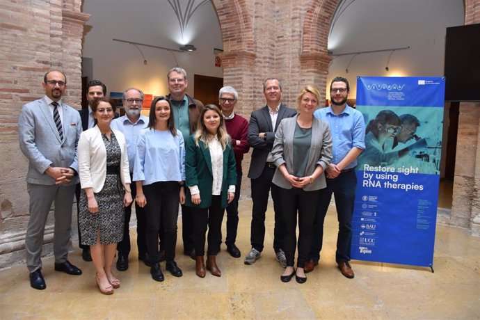 Equipo de trabajo del proyecto europeo 'Targeting RNA as an approach for treating retinal disease' (RETORNA), donde participa la Universidad de Alicante (UA).