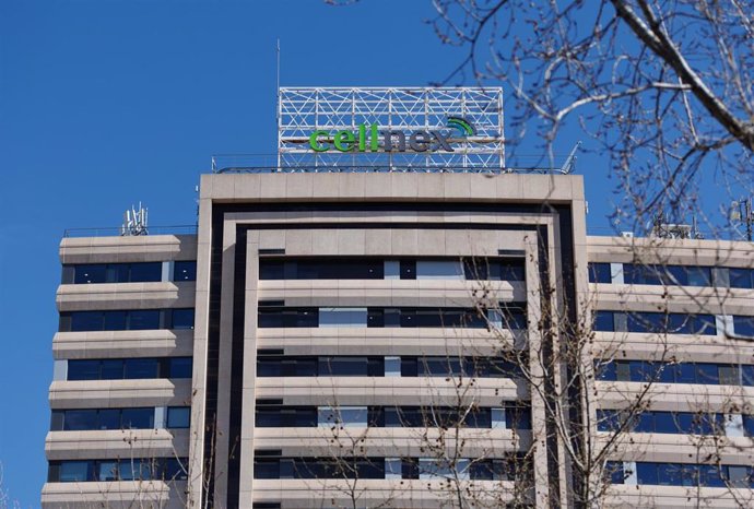 Archivo - Fachada de la sede de Cellnex, a 13 de marzo de 2023, en Madrid (España).