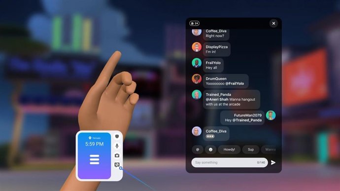 Interfaz de Horizon Worlds