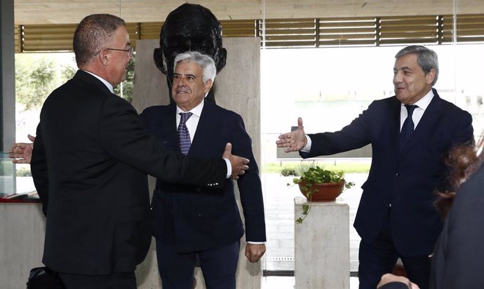 Imagen de la reunión de trabajo de la candidatura de España, Portugal y Marruecos para organizar el Mundial de 2030