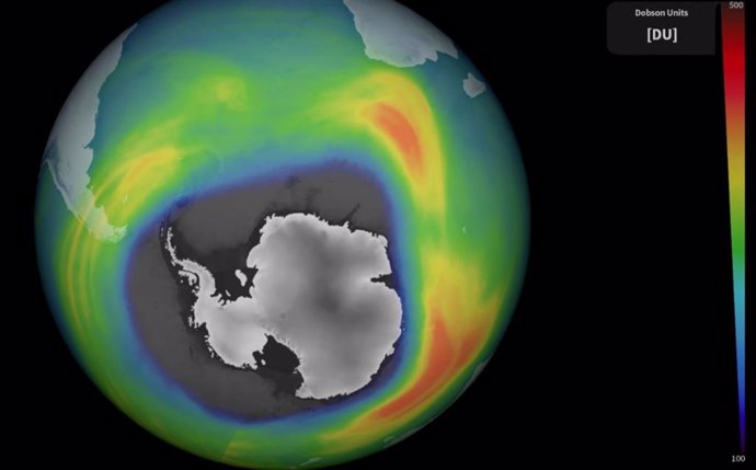 Agujero de la capa de ozono en el invierno austral de 2023