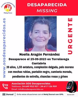 Cartel de la desaparición de Noelia Aragón Fernández
