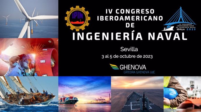 Archivo - Cartel del IV Congreso Iberoamericano de Ingeniería Naval, que se celebrará en Sevilla en octubre de 2023.