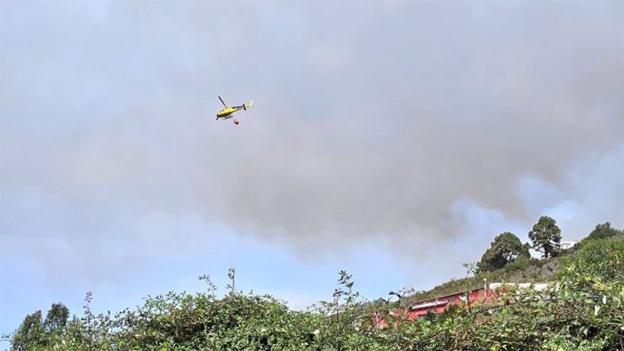 Reactivación del incendio forestal en la zona alta de La Orotava