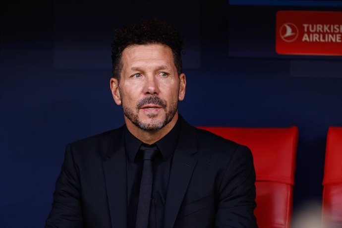 Diego Pablo Simeone, head coach of Atletico de Madrid, looks on during the UEFA Champions League, Group E, football match played between Atletico de Madrid and Feyenoord Rotterdam at Civitas Metropolitano Stadium on October 04, 2023, in Madrid, Spain.