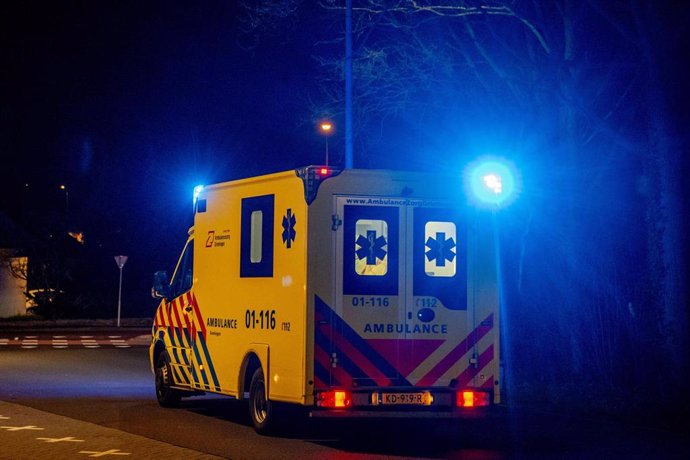 Archivo - January 1, 2016, Breda, Netherlands: An ambulance transferring patients  from Amphia hospital in breda to another hospital due to overload Coronavirus outbreak..The capacity of Brabant hospitals, including intensive care, will be insufficient 