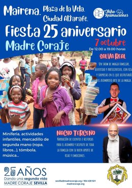 Cartel de la fiesta de Madre Coraje en Mairena del Aljarafe (Sevilla).