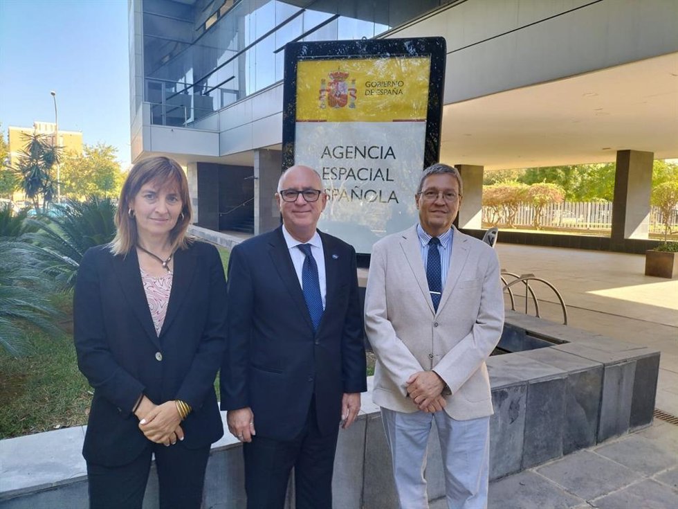 Sam Scimemi en el edificio CREA, sede de la Agencia Espacial Española