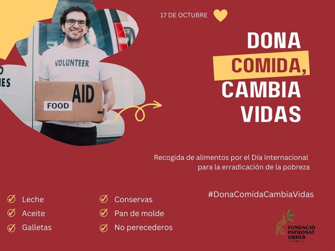 Recogida de alimentos por el Día Internacional para la erradicación de la pobreza.