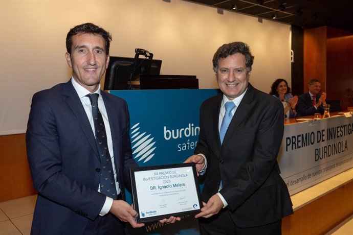 Ignacio Melero, en el acto de entrega del Premio.