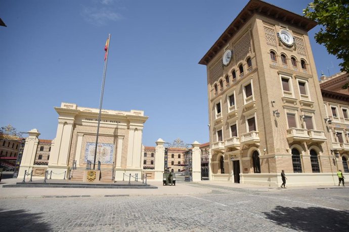 Archivo - Exterior de la Academia General Militar de Zaragoza, a 16 de agosto de 2023, en Zaragoza, Aragón (España). Su Alteza Real la Princesa de Asturias, Leonor,  entrará mañana 17 de agosto en la Academia General Militar de Zaragoza para realizar su