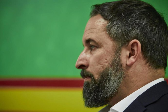 Archivo - El presidente de Vox, Santiago Abascal, durante una entrevista con Europa Press en la sede del partido, en Madrid (España) a 4 de agosto de 2020.