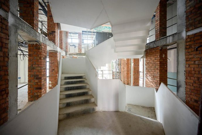 Archivo - Obras del interior de la casa consistorial.